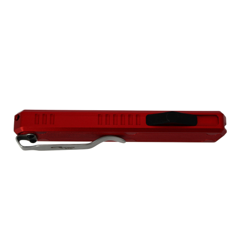 GOLGOTH - G11A3 - Peigne OTF Rouge   : Manche aluminium rouge avec un insert en fibre de carbone et bouton d'ouverture