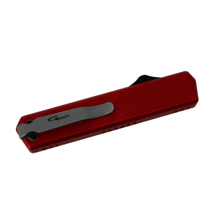 GOLGOTH - G11A3 - Peigne OTF Rouge   : acier D2 manche aluminium rouge avec un insert en fibre de carbone 2