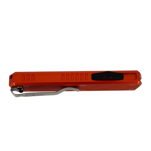 GOLGOTH - G11A5 - Peigne OTF orange : manche aluminium orange avec un insert en fibre de carbone et bouton d'ouverture