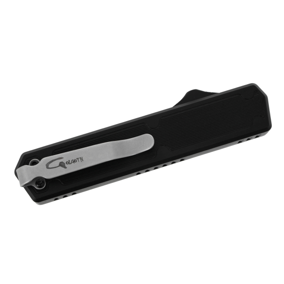 GOLGOTH - G11GL - Couteaux OTF : Manche en aluminium avec un insert en carbone et clip de poche