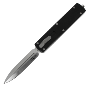 GOLGOTH - G12DT - Couteau OTF :  Lame double tranchant acier D2 et manche aluminium