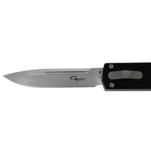 GOLGOTH - G12DP - Couteau automatique :  Lame drop point acier D2