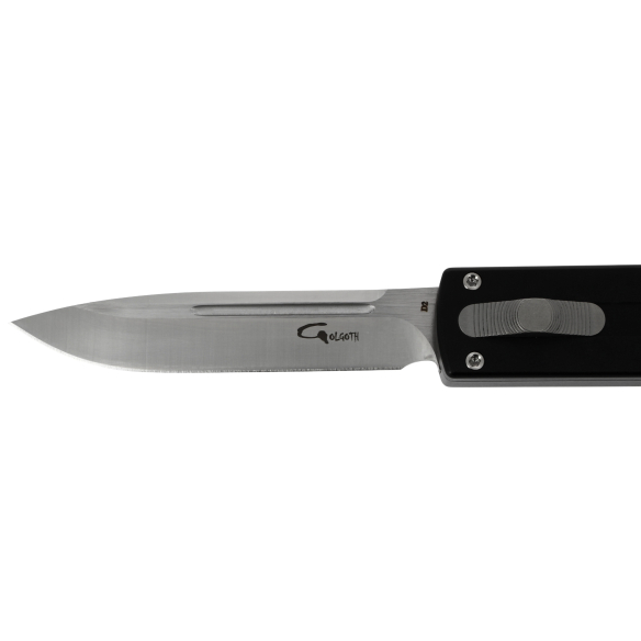 GOLGOTH - G12DP - Couteau automatique :  Lame drop point acier D2