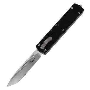 GOLGOTH - G12DP - Couteau automatique :  Lame drop point acier D2  et manche aluminium