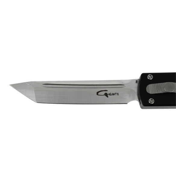 GOLGOTH - G12CT - Couteau automatique OTF - Édition limitée Corse : Lame tanto en acier D2