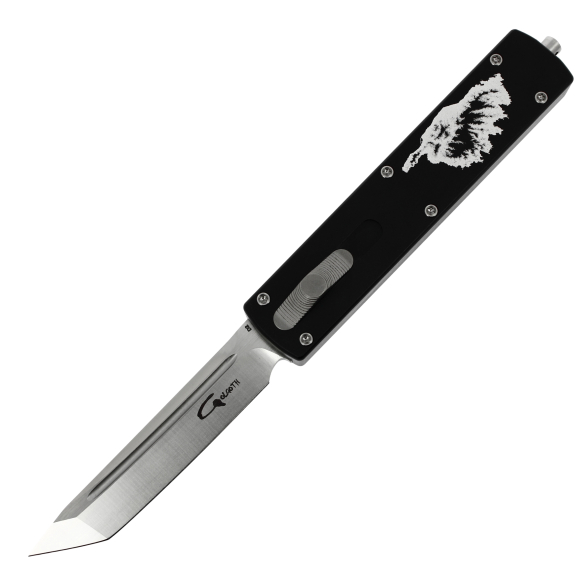 GOLGOTH - G12CT - Couteau automatique OTF - Édition limitée Corse : Manche en aluminium et lame tanto en acier D2