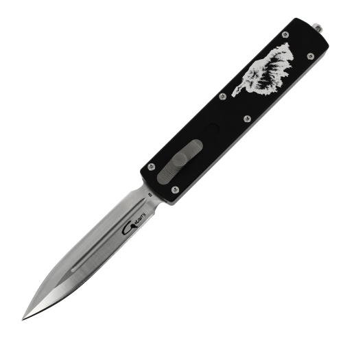 GOLGOTH - G12CDT - Couteau automatique OTF - Édition limitée Corse : Manche en aluminium et lame tanto en acier D2