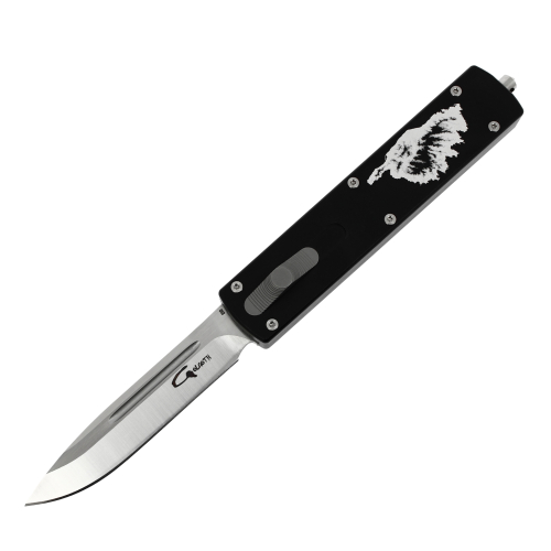 GOLGOTH - G12CDT - Couteau automatique OTF - Édition limitée Corse : Manche en aluminium et lame drop point en acier D2