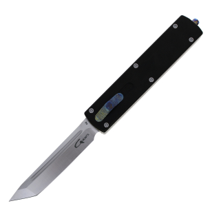 GOLGOTH - G12T+ - Couteau OTF : Manche en aluminium et lame Tanto en acier D2
