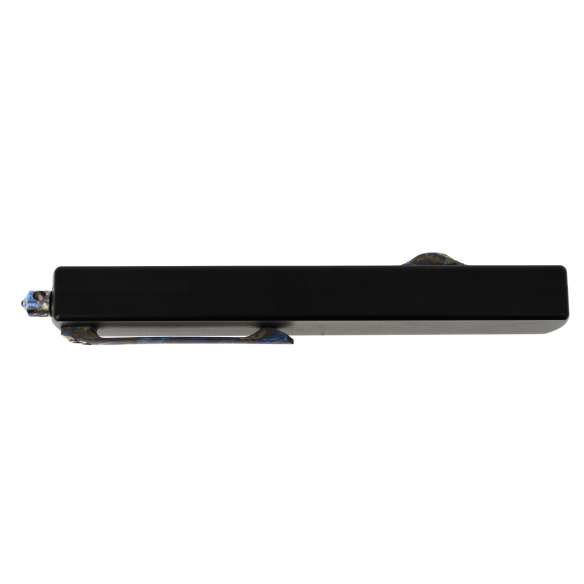 GOLGOTH - G12G+ - Couteau OTF : Manche en aluminium, clip de poche, bouton d'ouverture et brise vitre en titane anodisé crazy