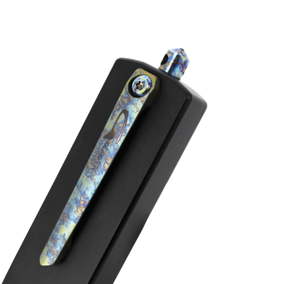 OLGOTH - G12DP+ - Couteau OTF : Manche en aluminium, clip de poche et brise vitre en titane anodisé crazy