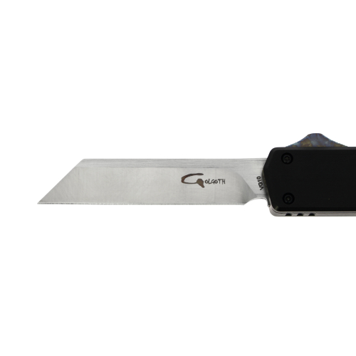 GOLGOTH - G13W+ - Couteau automatique Wharncliffe : Lame Wharncliffe en acier VG10
