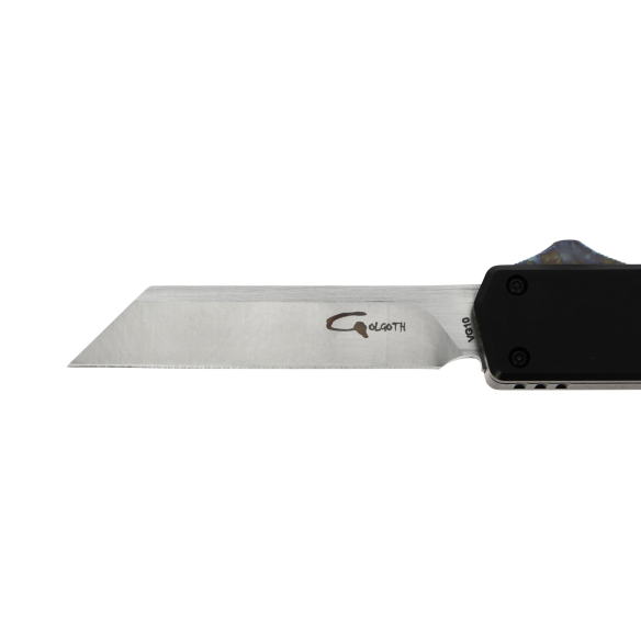 GOLGOTH - G13W+ - Couteau automatique Wharncliffe : Lame Wharncliffe en acier VG10