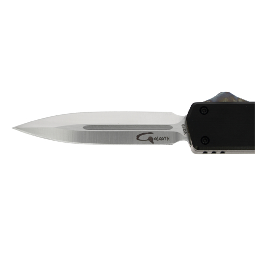 GOLGOTH - G13DP+ - Couteau automatique drop point : Lame drop point en acier VG10