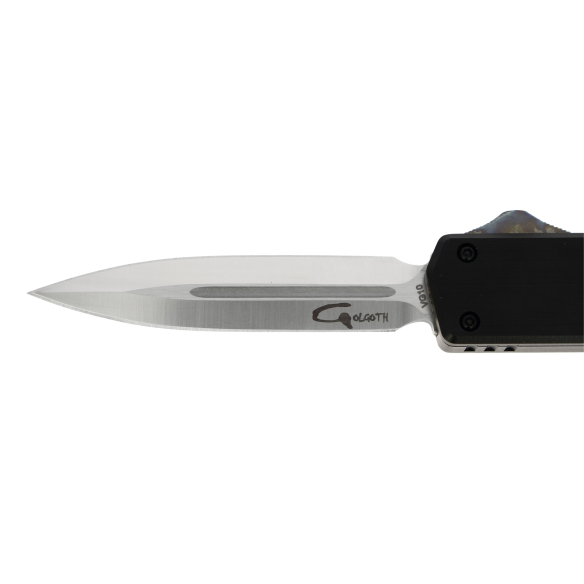 GOLGOTH - G13DP+ - Couteau automatique drop point : Lame drop point en acier VG10