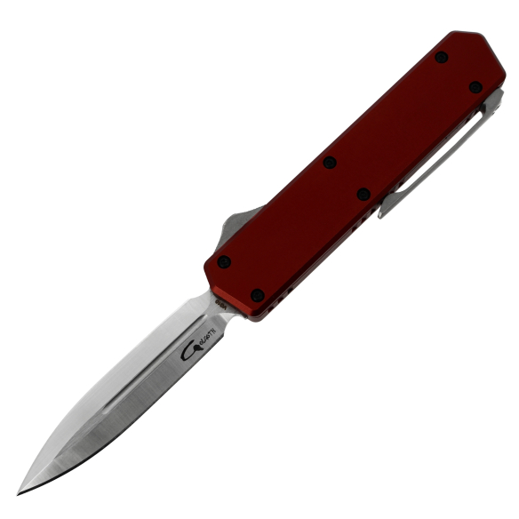 GOLGOTH - G13DT - Marron : Manche marron en aluminium et lame double tranchant en acier VG10