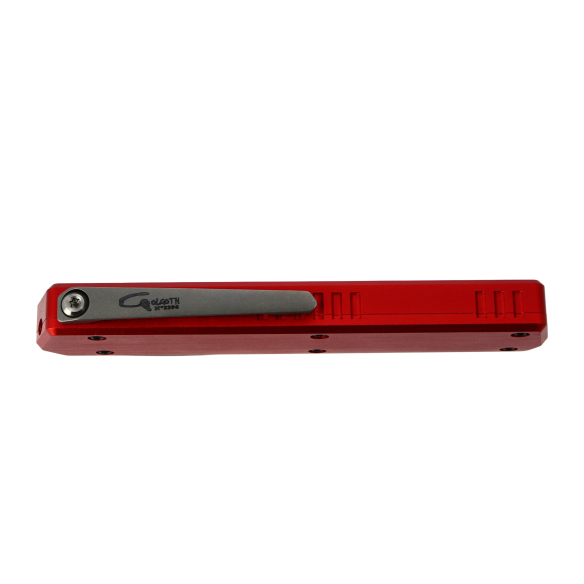 GOLGOTH - G13DT - Rouge : Manche rouge en aluminium et clip de poche en titane