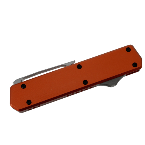 GOLGOTH - G13DT - Orange : Manche orange en aluminium, bouton d'ouverture et clip de poche en titane