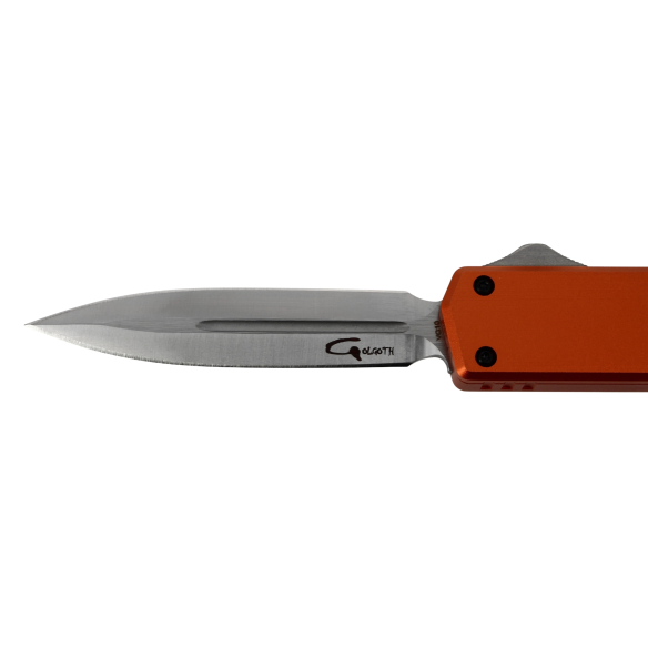GOLGOTH - G13DT - Orange : Manche orange en aluminium et lame double tranchant en acier VG10