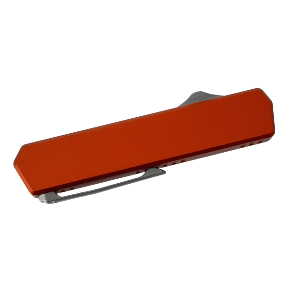 GOLGOTH - G13DT - Orange : Manche orange en aluminium, bouton d'ouverture et clip de poche en titane