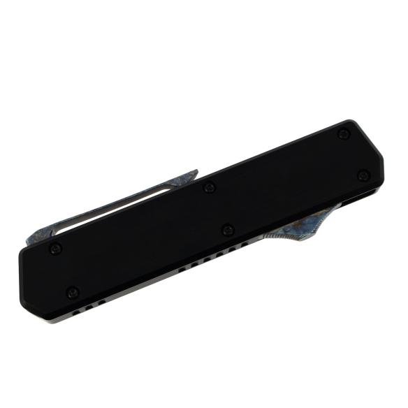 GOLGOTH - G13HB - Couteau automatique HawkBill : Manche en aluminium, bouton d'ouverture et clip en titane anodisé crazy