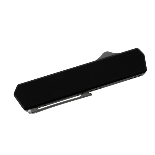 GOLGOTH - G13SF - Couteau automatique SheepFoot : Manche en aluminium, bouton d'ouverture et clip  de poche en titane