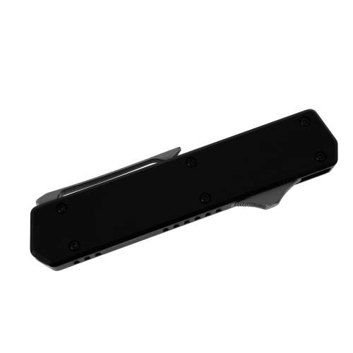GOLGOTH - G13SF - Couteau automatique SheepFoot : Manche en aluminium, bouton d'ouverture et clip  de poche en titane