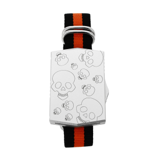 GOLGOTH - G15SKS - SKULL SILVER - Bracelet Couteau OTF : Manche en aluminium et lame modified en acier D2 2