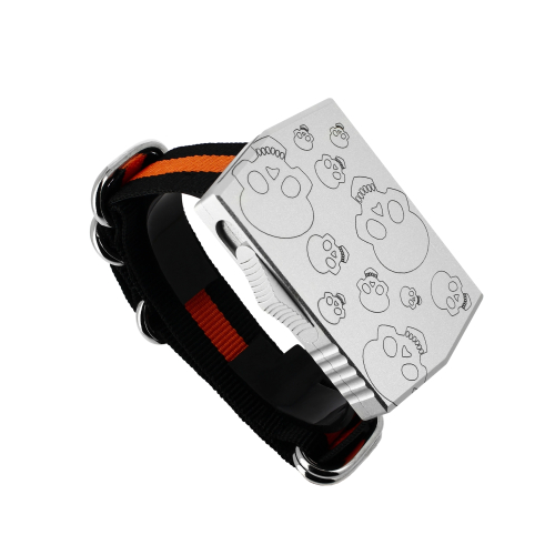 GOLGOTH - G15SKS - SKULL SILVER - Bracelet Couteau OTF : Manche et bouton d'ouverture en aluminium