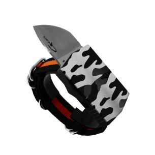 GOLGOTH - G15-CAB - CAMO BLACK - Bracelet Couteau OTF : Manche en aluminium et lame modified en acier D2
