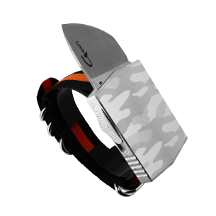 GOLGOTH - G15-CAS - CAMO SILVER - Bracelet Couteau OTF : Manche en aluminium et lame modified en acier D2