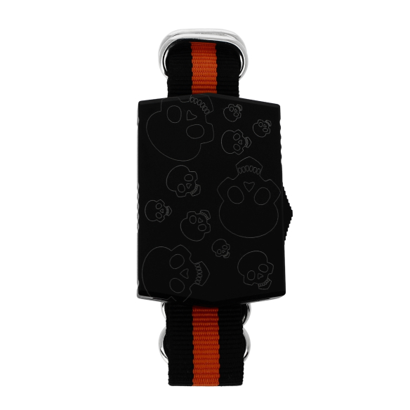 GOLGOTH - G15SKB - SKULL BLACK - Bracelet Couteau OTF : Manche et bouton d'ouverture en aluminium