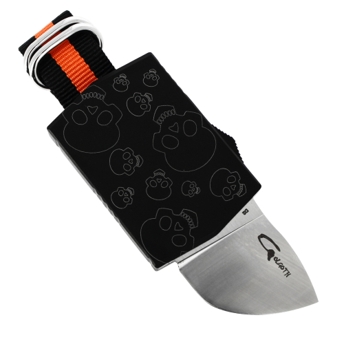 GOLGOTH - G15SKB - SKULL BLACK - Bracelet Couteau OTF : Manche en aluminium et lame modified en acier D2