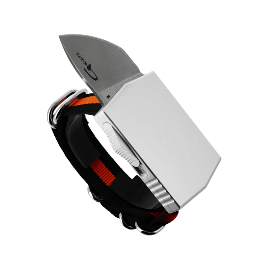 GOLGOTH - G15 SILVER - Bracelet Couteau OTF :  Manche en aluminium et lame modified en acier D2
