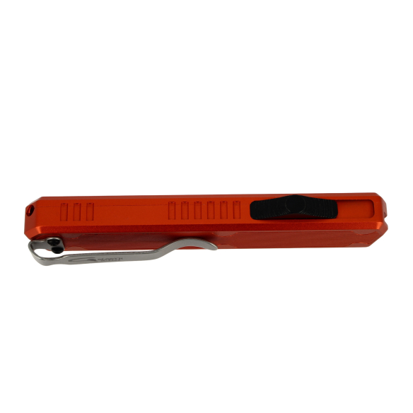 GOLGOTH - G11B5 - Orange OTF : Manche aluminium orange et fibre de carbone, clip de poche en acier