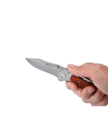 M-Tech - Couteau pliant - Lame acier 440 et manche bois texturé
