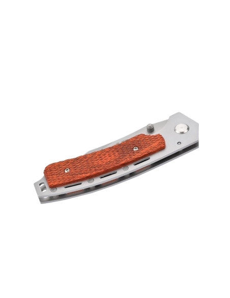 M-Tech - Couteau pliant - Lame acier 440 et manche bois texturé