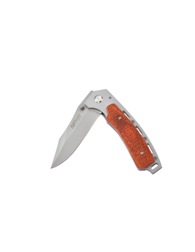 M-Tech - Couteau pliant - Lame acier 440 et manche bois texturé