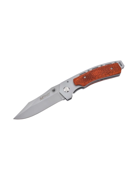 M-Tech - Couteau pliant - Lame acier 440 et manche bois texturé