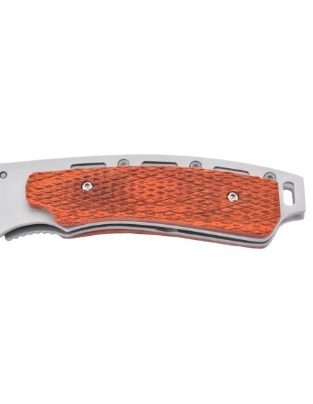 M-Tech - Couteau pliant - Lame acier 440 et manche bois texturé