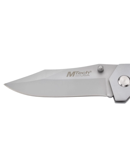 M-Tech - Couteau pliant - Lame acier 440 et manche bois texturé