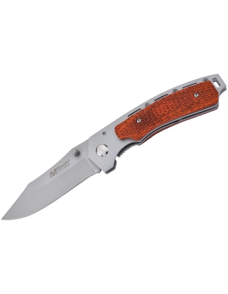 M-Tech - Couteau pliant - Lame acier 440 et manche bois texturé