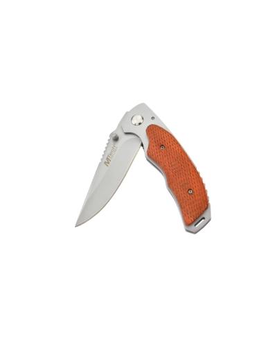 M-Tech - Couteau pliant - Lame acier 440 et manche bois texturé