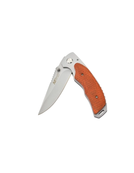 M-Tech - Couteau pliant - Lame acier 440 et manche bois texturé