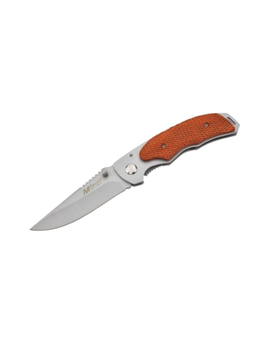 M-Tech - Couteau pliant - Lame acier 440 et manche bois texturé