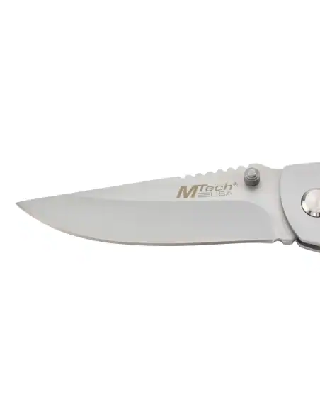 M-Tech - Couteau pliant - Lame acier 440 et manche bois texturé