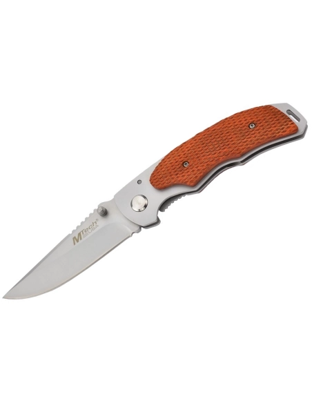 M-Tech - Couteau pliant - Lame acier 440 et manche bois texturé