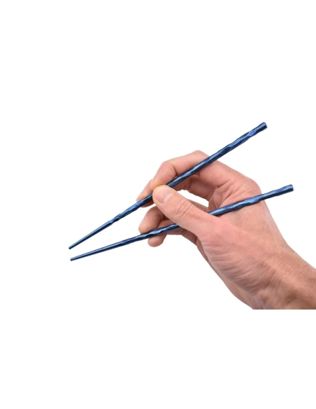 Kizer T309A2 Chopsticks Baguettes en titane pour le repas couleur bleu