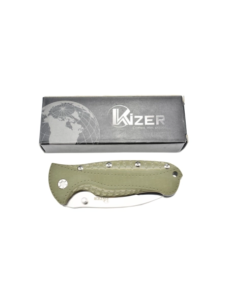 Kizer Ki4416A2 Couteau pliant Justin Gingrich GTi, intercalaires arc-en-ciel