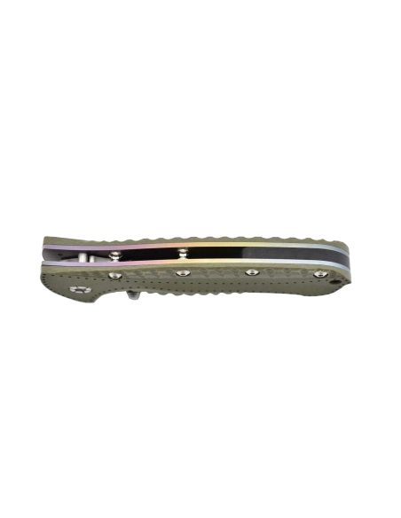 Kizer Ki4416A2 Couteau pliant Justin Gingrich GTi, intercalaires arc-en-ciel